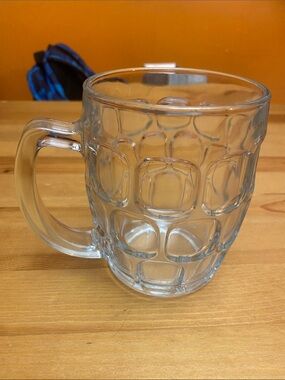 Barrel Dimpled Beer Mug Clear Glass Cup